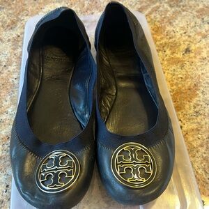 Navy blue tory burch flats